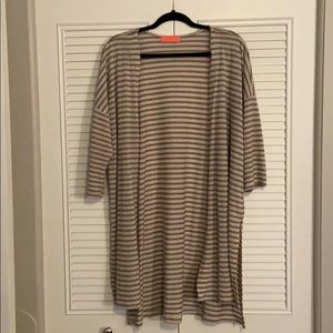Striped long cardigan